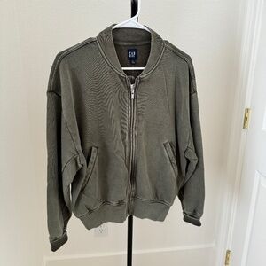 Gap Green Knit Bomber Size S Petite